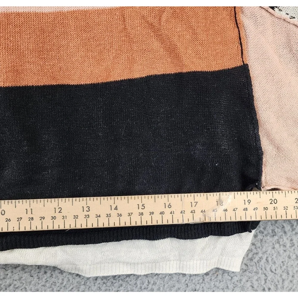 Free People Block Party Pullover Sweater Women's XS Black Pearl Combo Round Neck - Picture 8 of 15